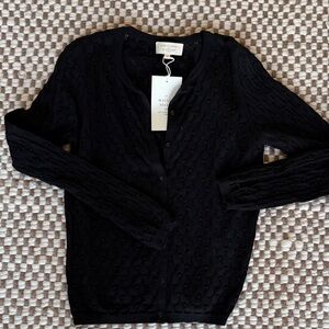 Sezane Black Knit Cardigan Sweater new with tags